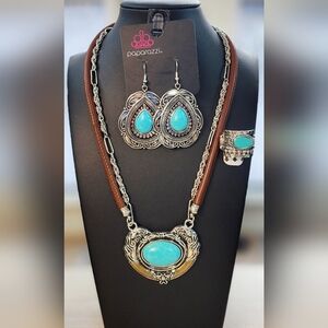 Turquoise and Silver Jewelry Set